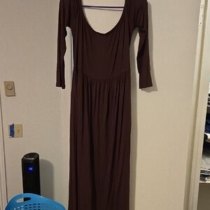 Source Unknown Chocolate Long Sleeve Dress